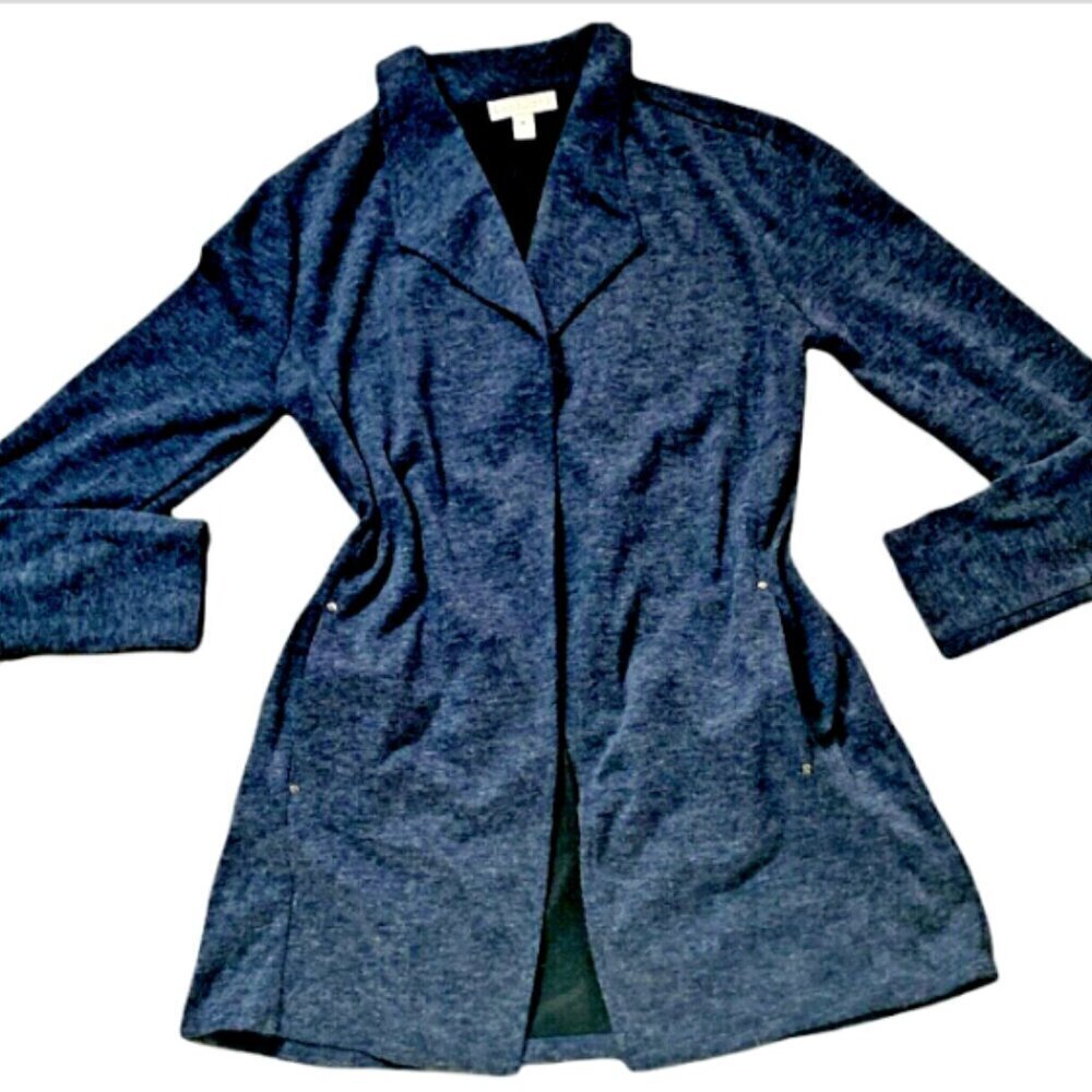Dana Buchman Open Sweater Blazer Jacket 2 Pockets Sz S Blue 65A